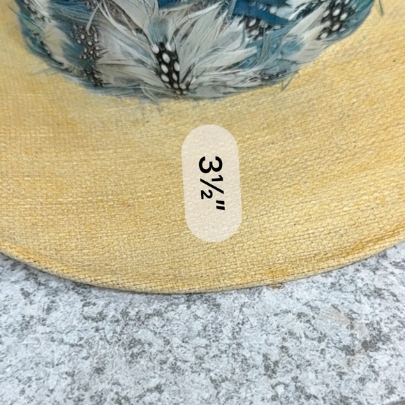 Tomy Sombreros Elegante | Vintage Western Cowboy Hat w/Blue Feather Band, OS